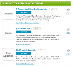 RetailMeNot Food Coupons